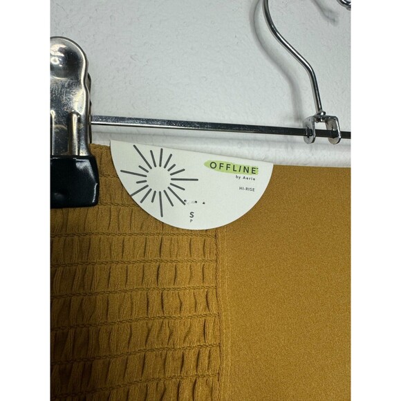 Offline by Aerie Small Real Me Smocked 3" Shortie Brown High Rise Pull On NWT - Picture 7 of 13